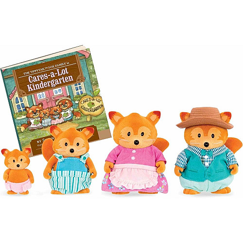 Набор фигурок Li`l Woodzeez Семья Лисичок 4ед, книга EN