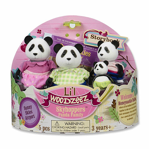 Набор фигурок Li`l Woodzeez Семья Панд 4од, книга EN