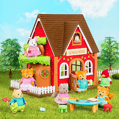 Набор фигурок Li`l Woodzeez Семья Лисичок 4ед, книга EN