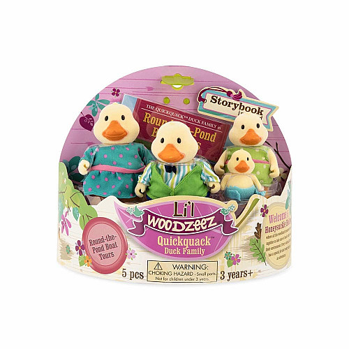 Набор фигурок Li`l Woodzeez Семья Уток 4од, книга EN