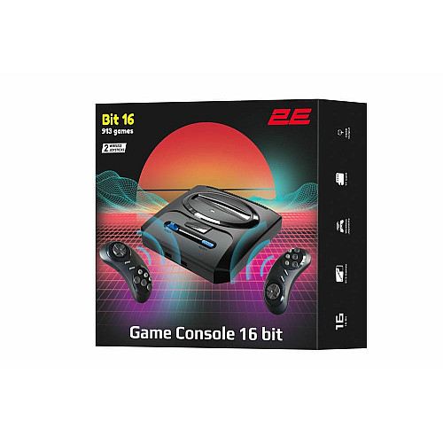 Ігрова консоль 2Е 16bit HDMI (2 бездротових геймпада, 913 ігор)
