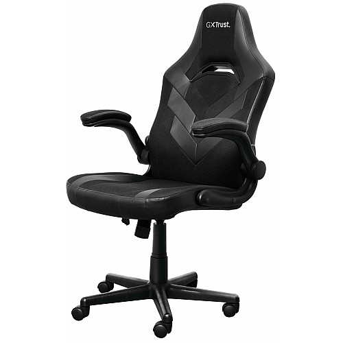 Крісло Trust GXT703 Riye, ПУ шкіра, Foldable Armrests, чорний