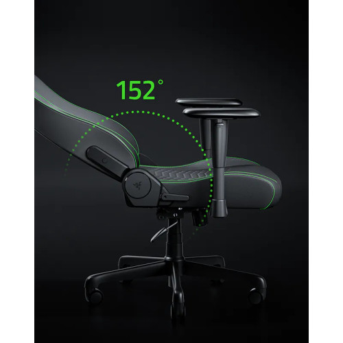 Крісло Razer Iskur V2 X NewGen, EPU шкіра з CoolTouch™, 2D-Armrests, чорно-зелений
