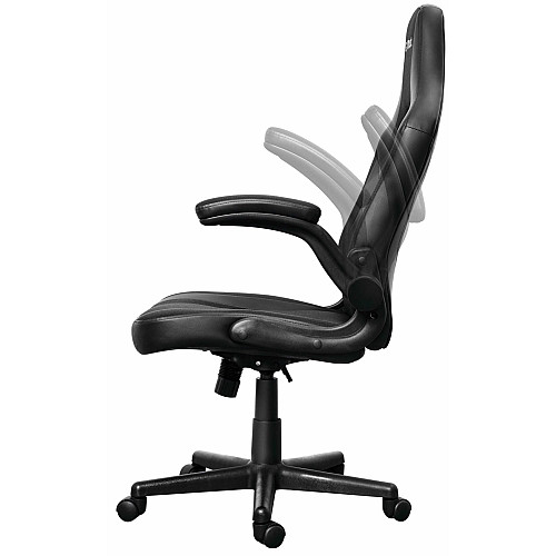 Крісло Trust GXT703 Riye, ПУ шкіра, Foldable Armrests, чорний