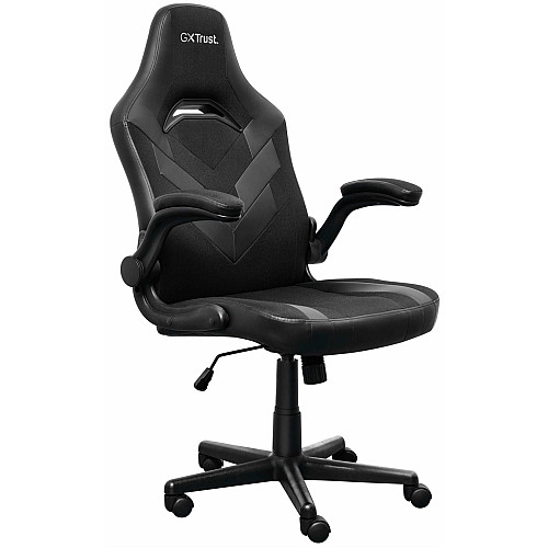 Крісло Trust GXT703 Riye, ПУ шкіра, Foldable Armrests, чорний