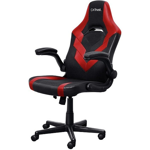 Крісло Trust GXT703R Riye, ПУ шкіра, Foldable Armrests, червоний