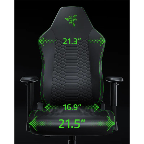 Крісло Razer Iskur V2 X NewGen, EPU шкіра з CoolTouch™, 2D-Armrests, чорно-зелений