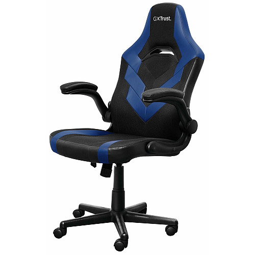 Крісло Trust GXT703B Riye, ПУ шкіра, Foldable Armrests, синій