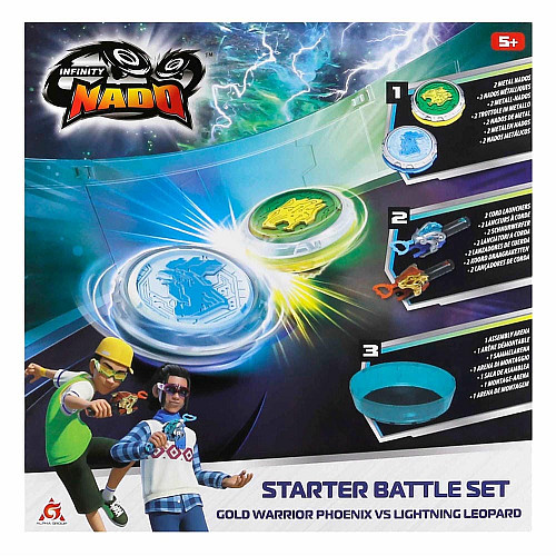 Набор Infinity Nado VI Starter Battle Set Золотой Воин Феникс против Ослепительный Леопард (Gold Warrior Phoenix vs Lighting Leopard)