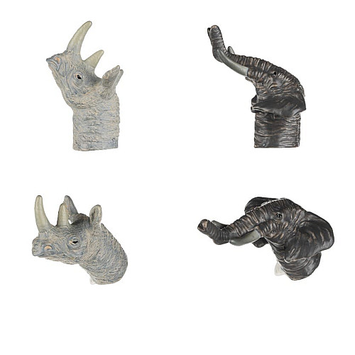 Игровой набор Same Toy Пальчиковый театр Носорог и Слон, 2шт