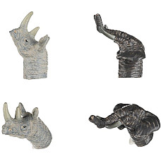 Игровой набор Same Toy Пальчиковый театр Носорог и Слон, 2шт
