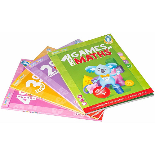 Книга Игры математики сезон 1-4 с интерактивной способностью Smart Koala, 4шт