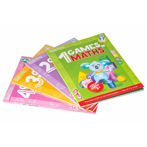 Книга Игры математики сезон 1-4 с интерактивной способностью Smart Koala, 4шт