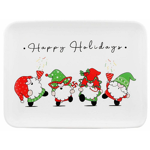 Блюдо ARDESTO Gnomes, 20х15см, фарфор, прямоугольная