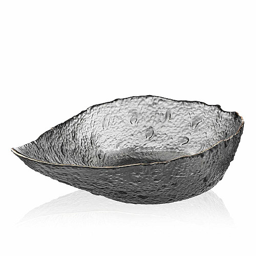 Салатник ARDESTO Leaf, 21.5см, скло, сірий