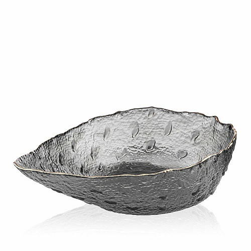 Салатник ARDESTO Leaf, 17.5см, скло, сірий