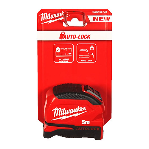 Рулетка Milwaukee Tape Measure Autolock, 5мх25мм, з фіксатором змотування, АБС-пластик