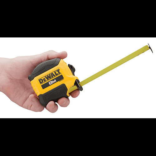 Рулетка DeWALT COMPACT, 8мх28мм, с фиксатором сматывания, АБС-пластик, магнит