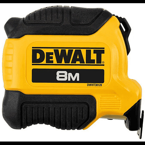 Рулетка DeWALT COMPACT, 8мх28мм, с фиксатором сматывания, АБС-пластик, магнит