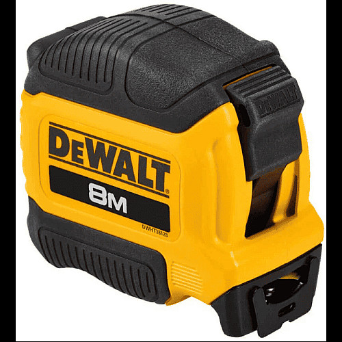 Рулетка DeWALT COMPACT, 8мх28мм, с фиксатором сматывания, АБС-пластик, магнит