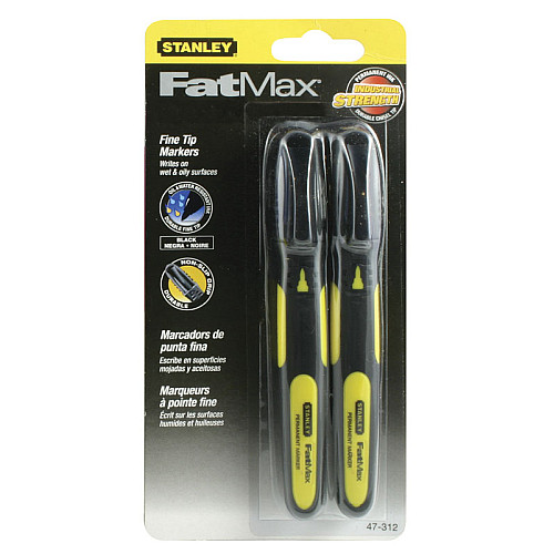 Маркер Stanley FatMax, стійке чорнило, чорний, набір 2шт