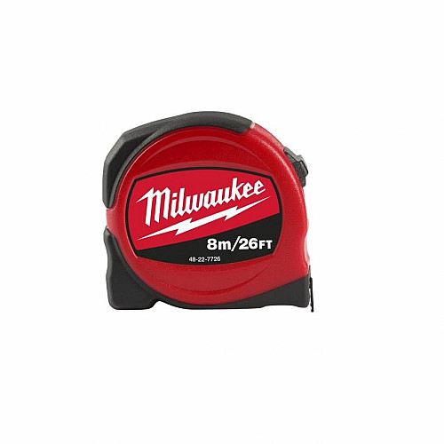 Рулетка Milwaukee Slimline S8-26/25, 8мх25мм, с фиксатором сматывания, АБС-пластик