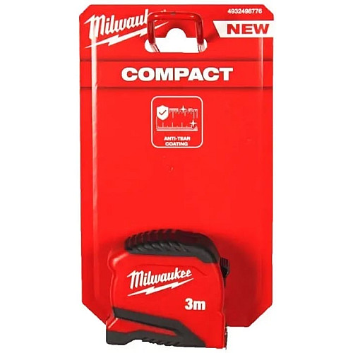 Рулетка Milwaukee Pro Compact, 3мх19мм с фиксатором сматывания, АБС-пластик
