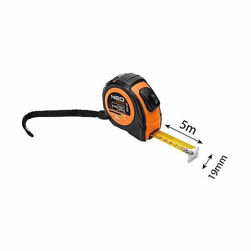 Рулетка Neo Tools, 5мx19мм, с фиксатором сматывания