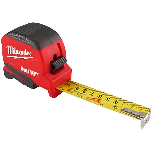 Рулетка Milwaukee Pro Compact, 5мх16фтх25мм с фиксатором сматывания, АБС-пластик