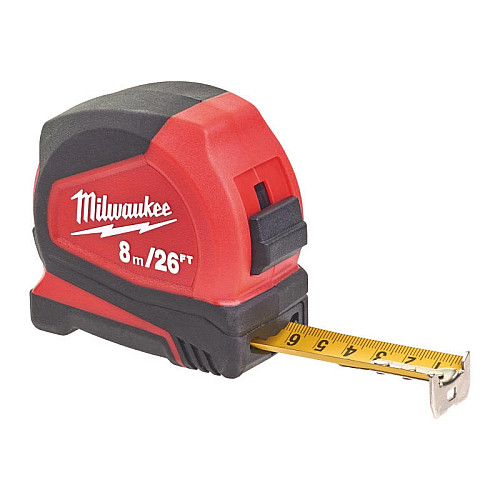 Рулетка Milwaukee Pro Compact C8-26/25, 8мх16мм, з фіксатором змотування, АБС-пластик