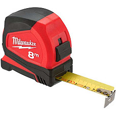 Рулетка Milwaukee Pro Compact, 8мх25мм, з фіксатором змотування, АБС-пластик