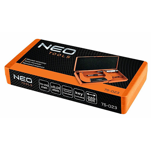 Микрометр Neo Tools с верньером 75-100мм, ±0.01мм/м