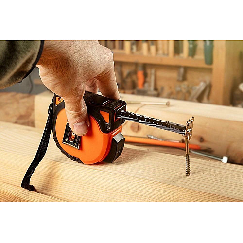 Рулетка Neo Tools Super Black, 5мx25мм, с фиксатором сматывания, магнит