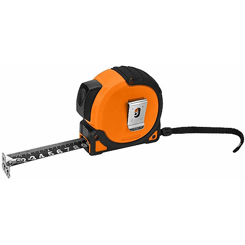 Рулетка Neo Tools Super Black, 3мx16мм, с фиксатором сматывания, магнит