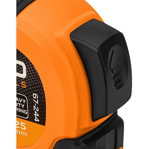 Рулетка Neo Tools Super Black, 7.5мx25мм, с фиксатором сматывания, магнит