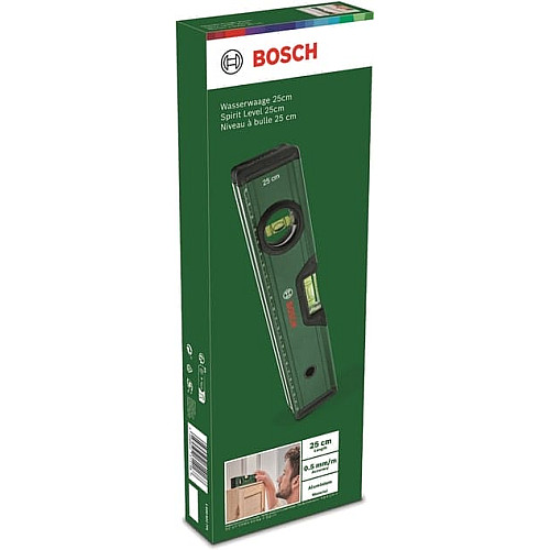 Рівень Bosch, 25см, 2 капсули, алюмінієвий корпус