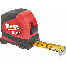 Рулетка Milwaukee Pro Compact, 5м/16фтх25мм, з фіксатором змотування, АБС-пластик