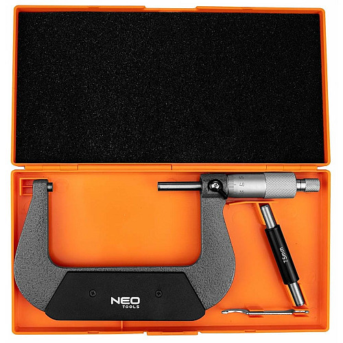 Микрометр Neo Tools с верньером 75-100мм, ±0.01мм/м