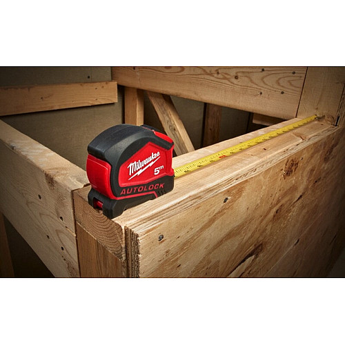 Рулетка Milwaukee Tape Measure Autolock, 5мх25мм, з фіксатором змотування, АБС-пластик