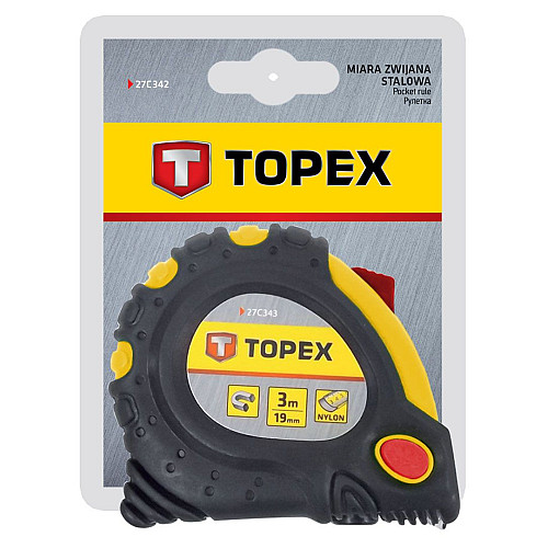 Рулетка TOPEX, 10мх32мм, с фиксатором сматывания, магнит