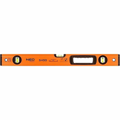 Уровень Neo Tools S 400 алюминиевый, 60см, 3 капсулы, 1 отверстие для рук