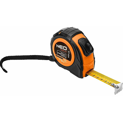 Рулетка Neo Tools, 7.5мx25мм, с фиксатором сматывания