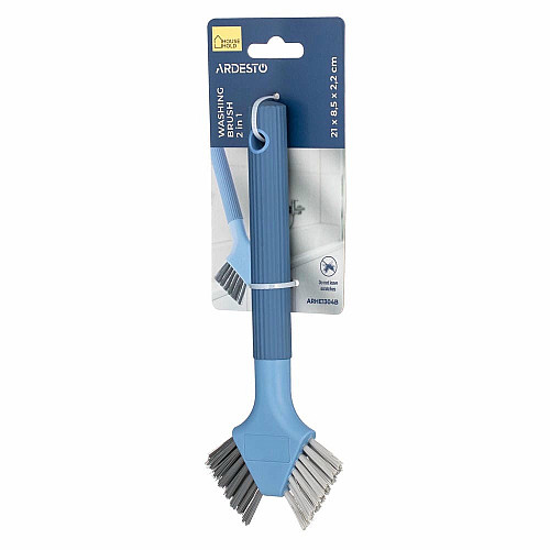 Щітка для миття 2 в 1 ARDESTO Profe 21х8.5х2.2см, пластик, блакитний