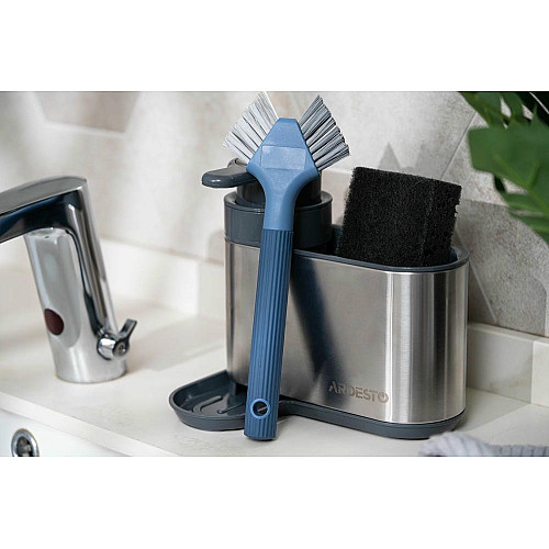 Щітка для миття 2 в 1 ARDESTO Profe 21х8.5х2.2см, пластик, блакитний
