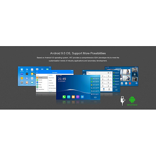Телефон IP Fanvil V67 2xGE LAN, 1xUSB-A, BT4.2, Wi-Fi, 20 SIP линий, SW Linux, PoE, 7