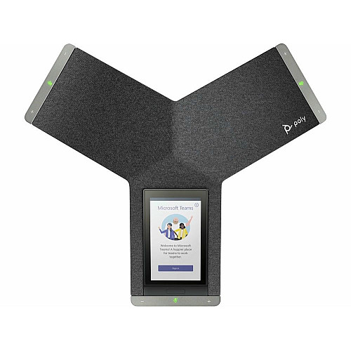 SIP-конференц телефон Poly Trio C60, 3 x Omni Mic, радіус дії 6,1 м, RJ45, USB-A, Micro USB, Bluetooth 4.2, WiFi, PoE, сертифікат Microsoft Teams, сірий