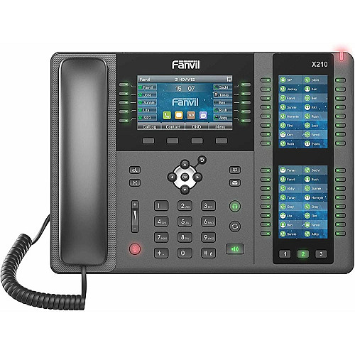 Телефон IP Fanvil X210 2xGE LAN, 1xUSB-A, BT4.2, 20 SIP line, SW Linux, 106 DSS клавиш, PoE, 4.3