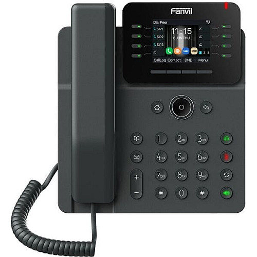 Телефон IP Fanvil V62G-Black 2xGE LAN, 12 SIP линий, 21 DSS клавиш, VPN, SW Linux, PoE, 2.8