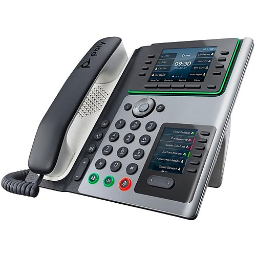 SIP-телефон Poly Edge E450, Bluetooth 5, WiFi AC, 2x USB, PoE, 8 линий (32 с пейджингом), серый