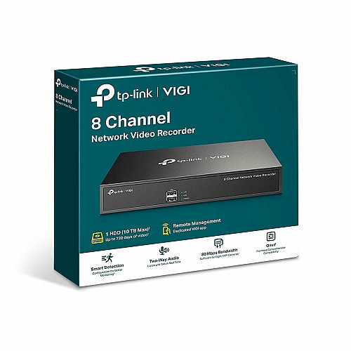 IP-видеорегистратор TP-LINK VIGI NVR1008H 8 каналов, 2xUSB, H265+, 1xHDD, до 10 ТБ